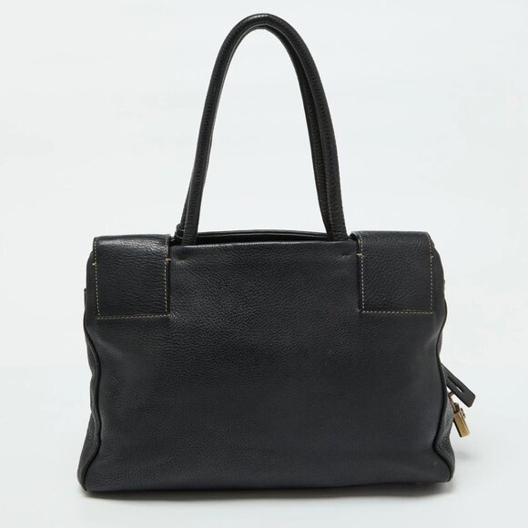 Prada Black Leather Vintage Satchel 526-051225